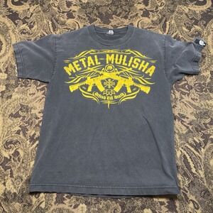 Metal Mulisha Charcoal and Yellow Long Sleeve Tee